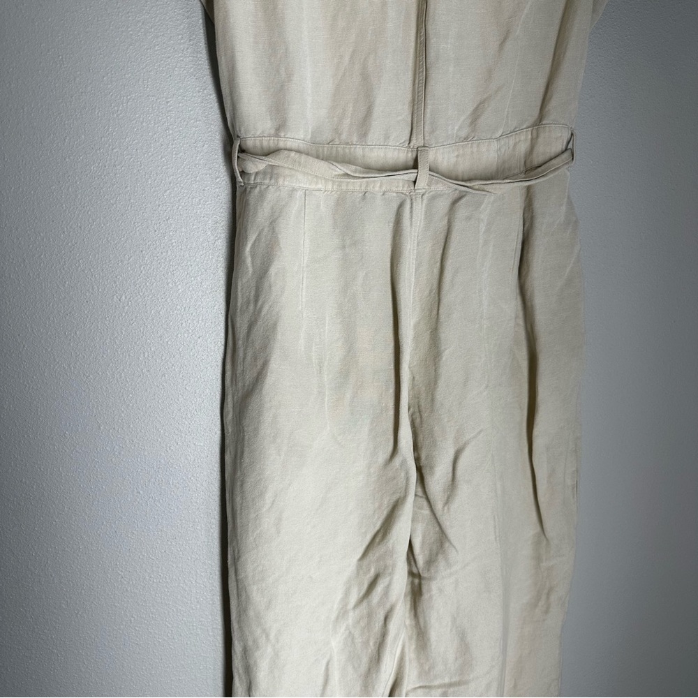 Rails Callie Linen Blend Jumpsuit Size M Women’s Cream Beige Collared Buttoned - Picture 9 of 15